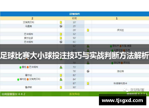 足球比赛大小球投注技巧与实战判断方法解析